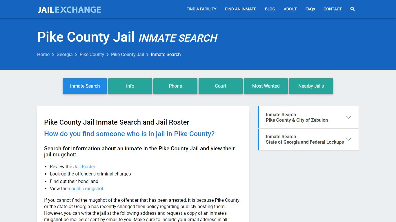Inmate Search: Roster & Mugshots - Pike County Jail, GA
